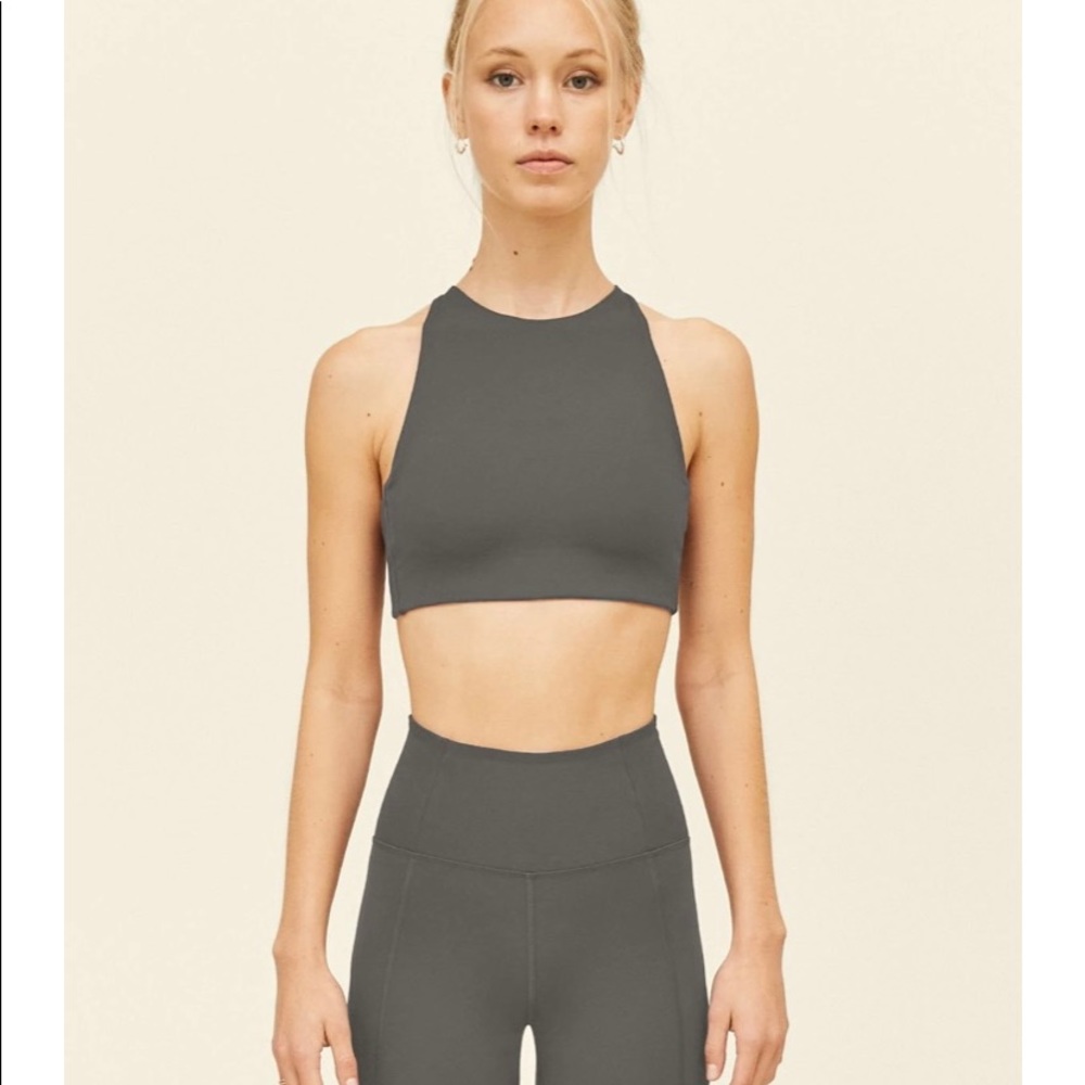 SET Girlfriend Collective bra and leggings, moon grey XL